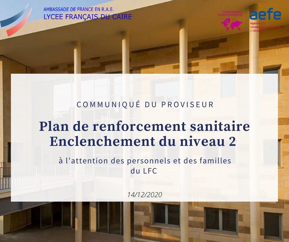 Communiqué du proviseur Renforcement des mesures sanitaires