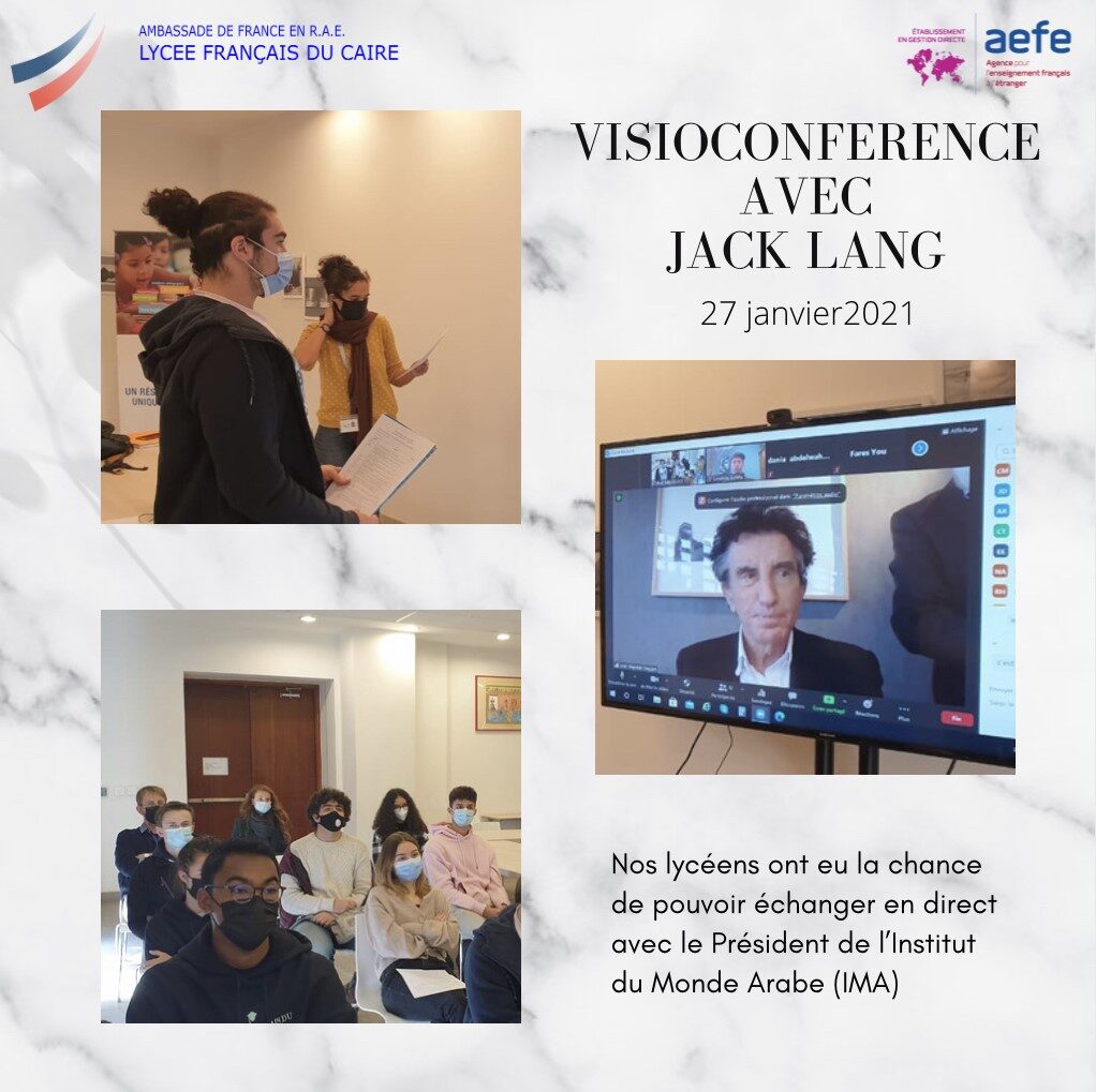 Nos élèves ont eu le privilège de pouvoir échanger avec Jack LANG, Président de l'Institut du Monde Arabe ce mercredi 27 janvier.