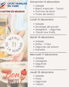 Mearag du 14 au 18 décembre