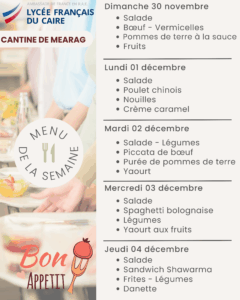 Mearag du 30 novembre au 04 décembre