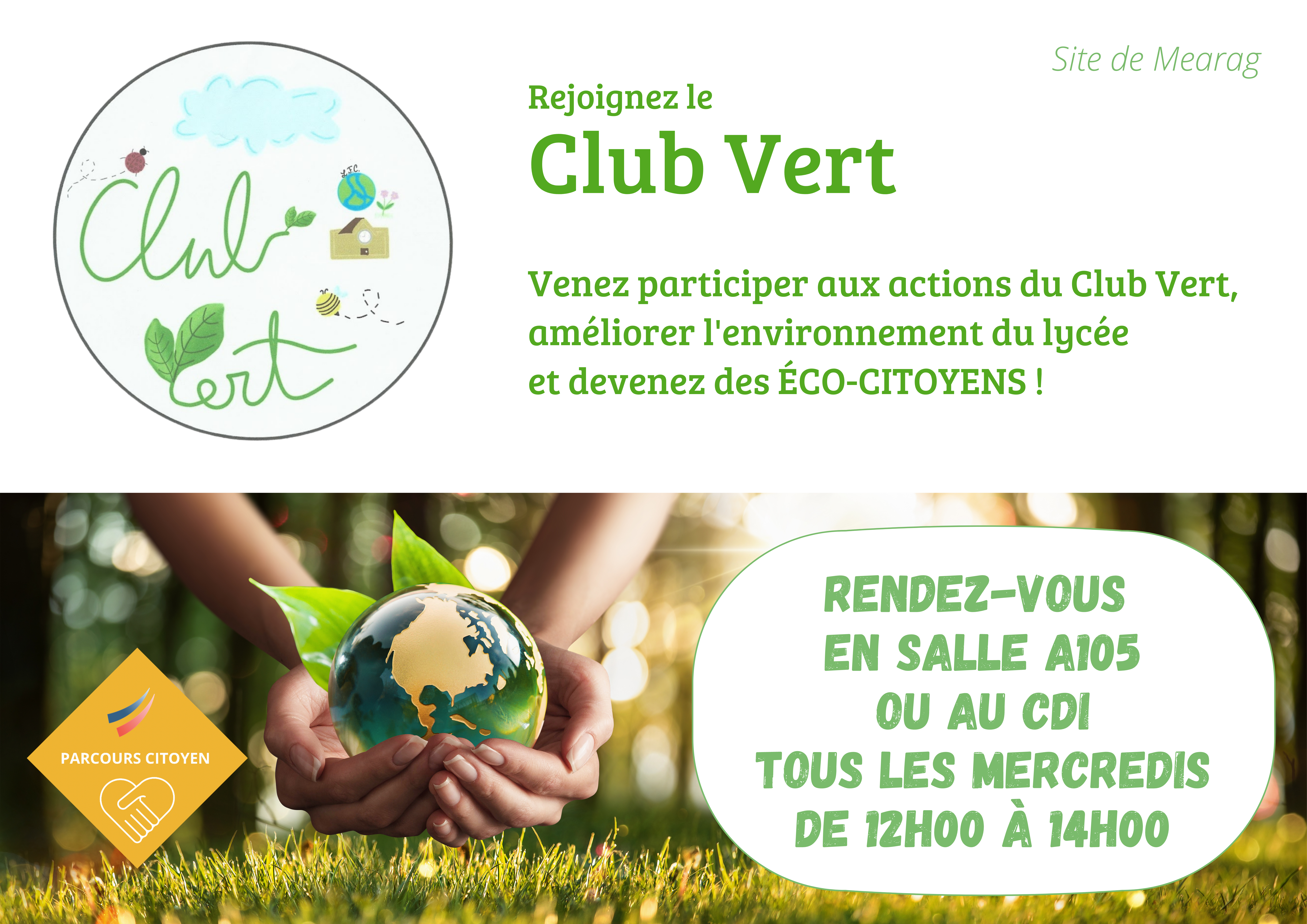 Rejoignez le Club Vert - Site de Mearag