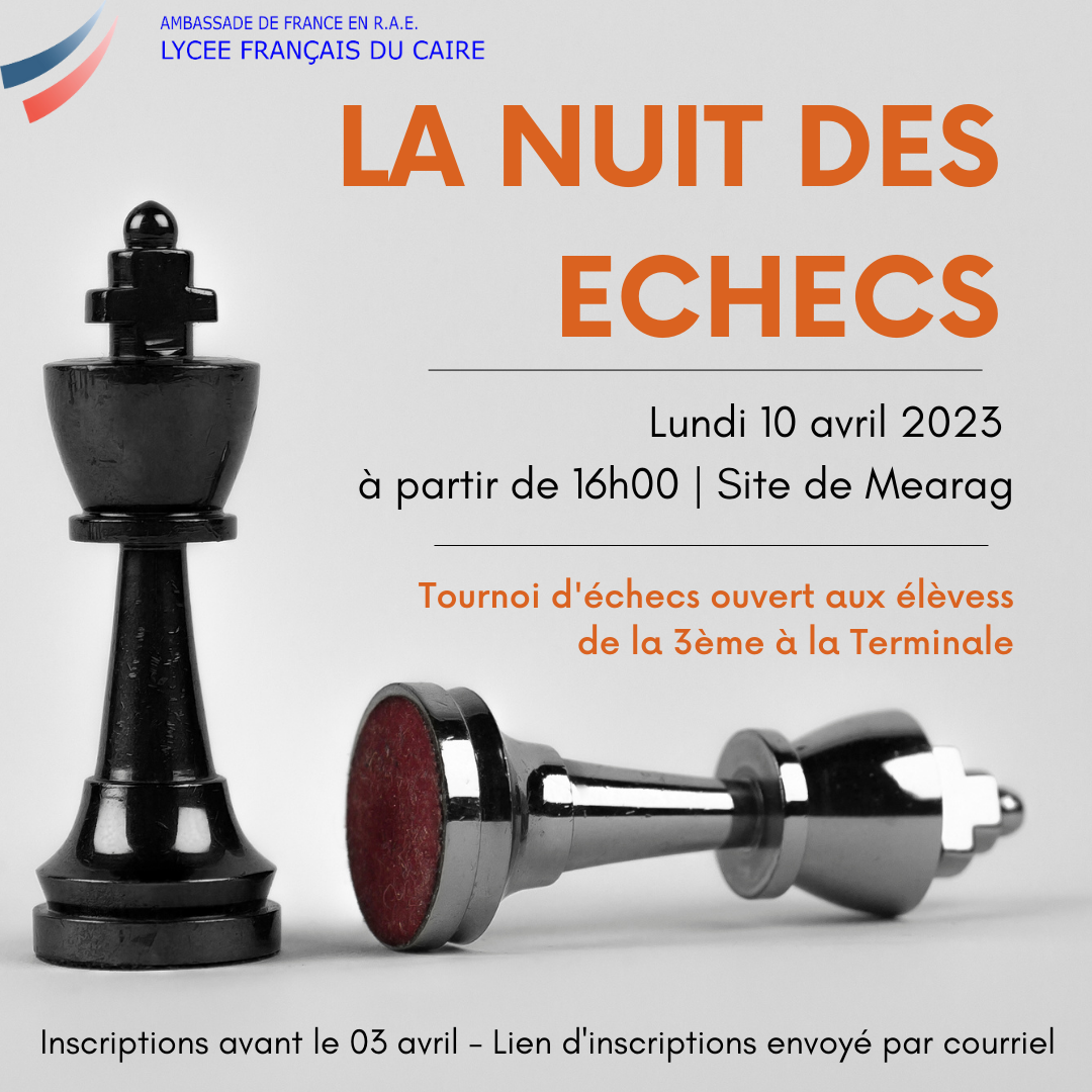 Inscriptions à la Nuit des Échecs - Elèves de 3e à la Terminale