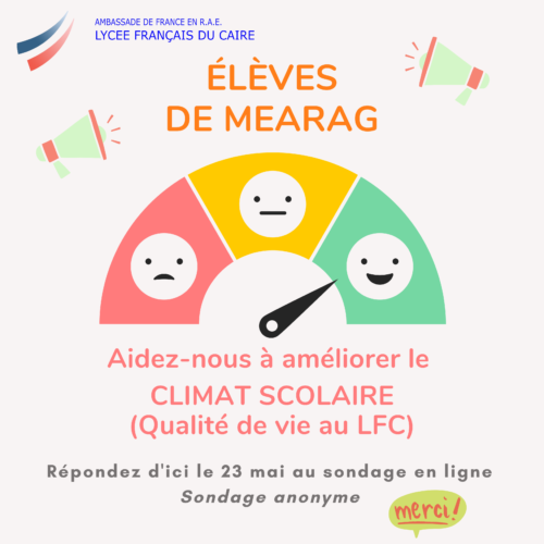 Sondage sur le climat scolaire – Site de Mearag